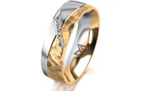 Ring 18 Karat Gelb-/Weissgold 6.0 mm diamantmatt 5...