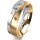 Ring 18 Karat Gelb-/Weissgold 6.0 mm l&auml;ngsmatt 5 Brillanten G vs Gesamt 0,080ct