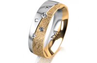 Ring 18 Karat Gelb-/Weissgold 6.0 mm kristallmatt 5...