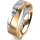 Ring 18 Karat Gelb-/Weissgold 6.0 mm längsmatt 1 Brillant G vs 0,090ct