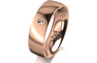 Ring 14 Karat Rotgold 6.0 mm poliert 1 Brillant G vs 0,025ct