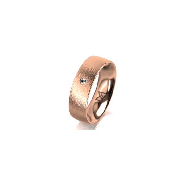 Ring 14 Karat Rotgold 6.0 mm sandmatt 1 Brillant G vs 0,025ct