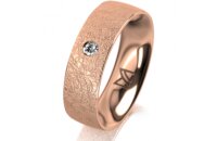 Ring 14 Karat Rotgold 6.0 mm kreismatt 1 Brillant G vs...