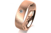 Ring 14 Karat Rotgold 6.0 mm sandmatt 1 Brillant G vs...