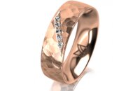 Ring 14 Karat Rotgold 6.0 mm diamantmatt 5 Brillanten G...
