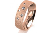 Ring 14 Karat Rotgold 6.0 mm kreismatt 5 Brillanten G vs...