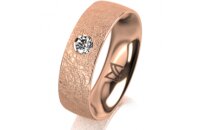 Ring 14 Karat Rotgold 6.0 mm kreismatt 1 Brillant G vs...