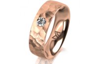 Ring 14 Karat Rotgold 6.0 mm diamantmatt 1 Brillant G vs...
