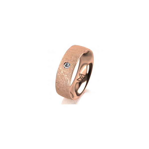 Ring 18 Karat Rotgold 6.0 mm kreismatt 1 Brillant G vs 0,050ct