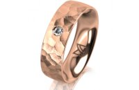 Ring 18 Karat Rotgold 6.0 mm diamantmatt 1 Brillant G vs...