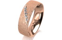 Ring 18 Karat Rotgold 6.0 mm kreismatt 5 Brillanten G vs...