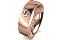 Ring 18 Karat Rotgold 6.0 mm poliert 1 Brillant G vs 0,090ct