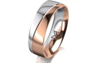 Ring 14 Karat Rot-/Weissgold 6.0 mm poliert