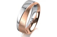 Ring 14 Karat Rot-/Weissgold 6.0 mm sandmatt