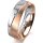 Ring 14 Karat Rot-/Weissgold 6.0 mm sandmatt 1 Brillant G vs 0,025ct