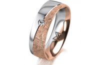 Ring 14 Karat Rot-/Weissgold 6.0 mm kristallmatt 1...