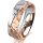 Ring 14 Karat Rot-/Weissgold 6.0 mm diamantmatt 1 Brillant G vs 0,050ct