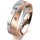 Ring 14 Karat Rot-/Weissgold 6.0 mm sandmatt 3 Brillanten G vs Gesamt 0,060ct