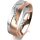 Ring 14 Karat Rot-/Weissgold 6.0 mm l&auml;ngsmatt 5 Brillanten G vs Gesamt 0,065ct