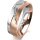 Ring 14 Karat Rot-/Weissgold 6.0 mm sandmatt 5 Brillanten G vs Gesamt 0,065ct