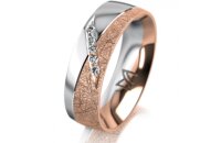 Ring 14 Karat Rot-/Weissgold 6.0 mm kristallmatt 5...
