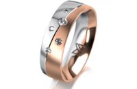 Ring 14 Karat Rot-/Weissgold 6.0 mm l&auml;ngsmatt 5...