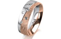 Ring 14 Karat Rot-/Weissgold 6.0 mm kristallmatt 5...