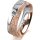 Ring 14 Karat Rot-/Weissgold 6.0 mm kristallmatt 1 Brillant G vs 0,090ct