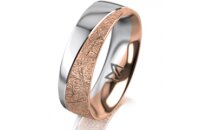 Ring 18 Karat Rot-/Weissgold 6.0 mm kristallmatt