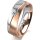 Ring 18 Karat Rot-/Weissgold 6.0 mm l&auml;ngsmatt 1 Brillant G vs 0,050ct