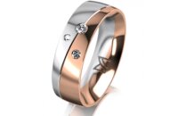 Ring 18 Karat Rot-/Weissgold 6.0 mm poliert 3 Brillanten...