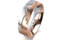 Ring 18 Karat Rot-/Weissgold 6.0 mm l&auml;ngsmatt 5...