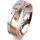 Ring 18 Karat Rot-/Weissgold 6.0 mm l&auml;ngsmatt 5 Brillanten G vs Gesamt 0,080ct