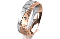 Ring 18 Karat Rot-/Weissgold 6.0 mm diamantmatt 5...