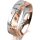 Ring 18 Karat Rot-/Weissgold 6.0 mm diamantmatt 5 Brillanten G vs Gesamt 0,080ct