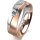 Ring 18 Karat Rot-/Weissgold 6.0 mm l&auml;ngsmatt 1 Brillant G vs 0,090ct