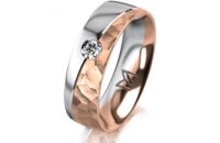 Ring 18 Karat Rot-/Weissgold 6.0 mm diamantmatt 1...
