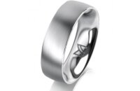 Ring 14 Karat Weissgold 6.0 mm l&auml;ngsmatt