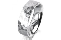 Ring 14 Karat Weissgold 6.0 mm diamantmatt