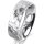 Ring 14 Karat Weissgold 6.0 mm diamantmatt 1 Brillant G vs 0,050ct