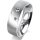 Ring 14 Karat Weissgold 6.0 mm sandmatt 3 Brillanten G vs Gesamt 0,060ct