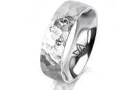 Ring 14 Karat Weissgold 6.0 mm diamantmatt 3 Brillanten G...
