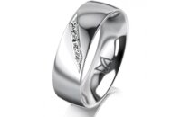 Ring 14 Karat Weissgold 6.0 mm poliert 5 Brillanten G vs...
