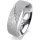 Ring 14 Karat Weissgold 6.0 mm kreismatt 5 Brillanten G vs Gesamt 0,065ct