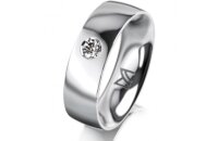 Ring 14 Karat Weissgold 6.0 mm poliert 1 Brillant G vs...