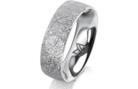 Ring 18 Karat Weissgold 6.0 mm kristallmatt
