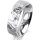 Ring 18 Karat Weissgold 6.0 mm diamantmatt 3 Brillanten G vs Gesamt 0,060ct