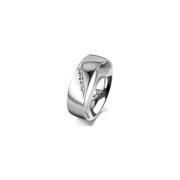 Ring 18 Karat Weissgold 6.0 mm poliert 5 Brillanten G vs Gesamt 0,065ct