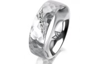 Ring 18 Karat Weissgold 6.0 mm diamantmatt 5 Brillanten G...