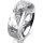 Ring 18 Karat Weissgold 6.0 mm diamantmatt 5 Brillanten G vs Gesamt 0,065ct
